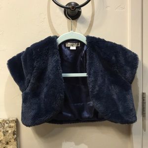 Formal navy blue faux fur belaro